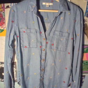 Light blue button up